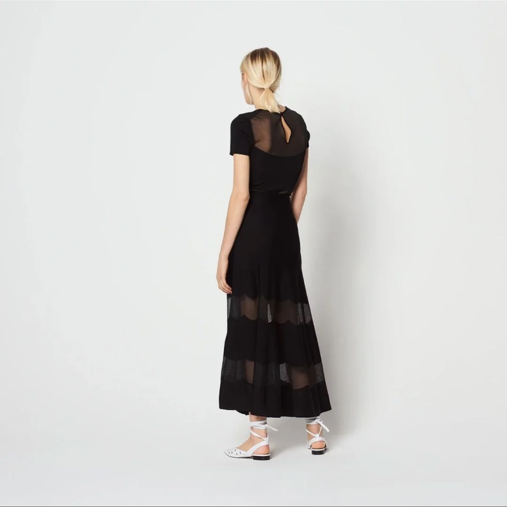 Sandro Black Top with Sheer Accents - Picture 3 of 3